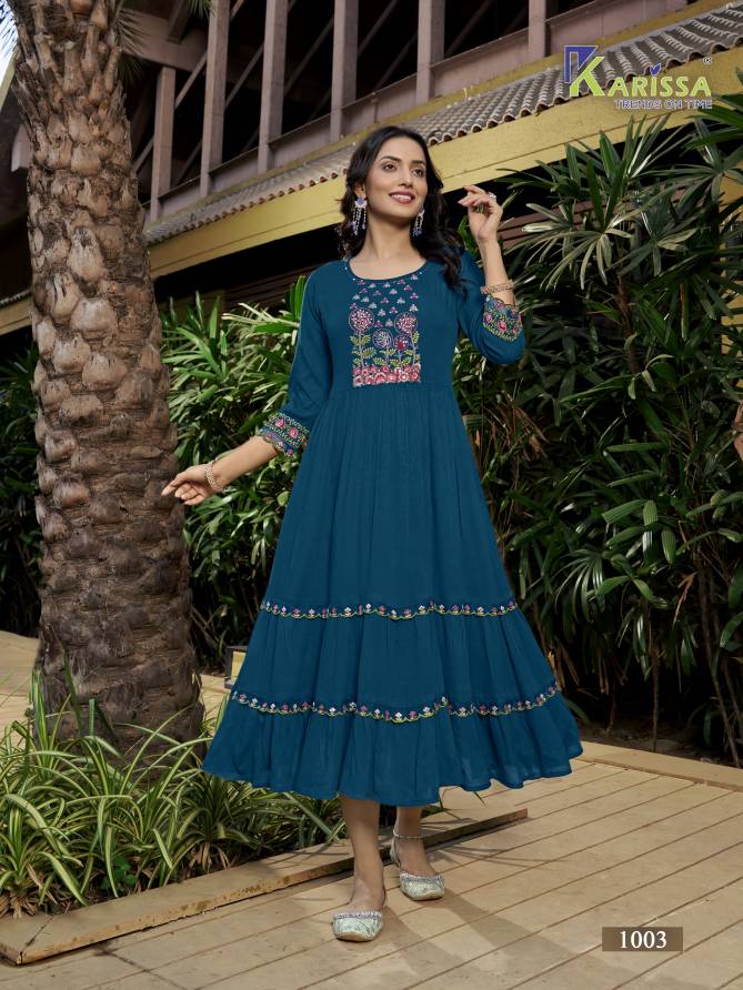 Zoya Vol 2 By Karissa Rayon Long Designer Kurtis Wholesale Price In Surat
